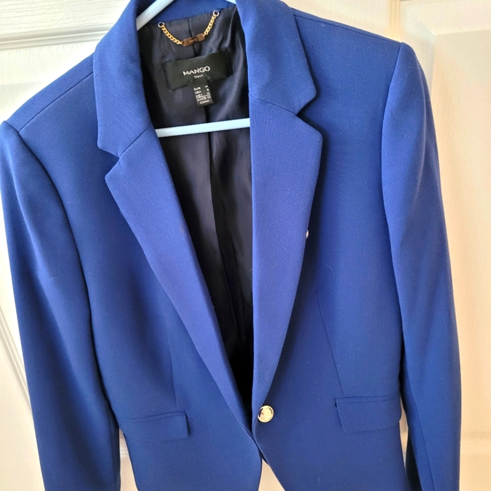 Mango royal blue jacket perfect condition